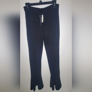 Suppy&Demands -Size S- Black Flare Pants with Split Hem Design -side zipper